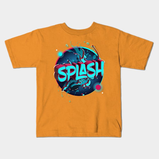 The Splash Circle Kids T-Shirt by euiarts